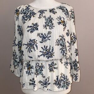 Lucky Brand Floral Open Shoulder Blouse